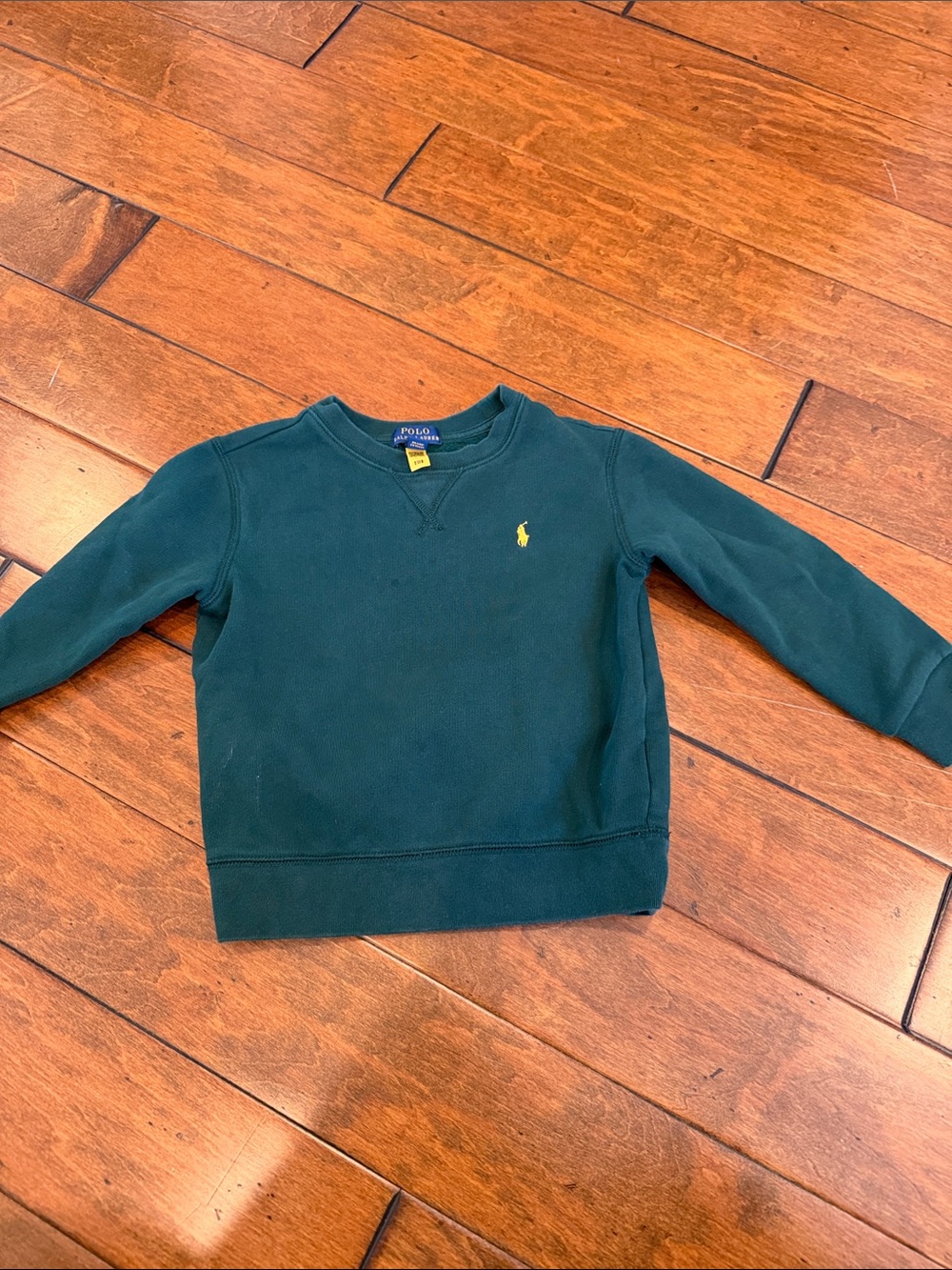 Green polo ralph lauren sweatshirt size 5 with stains